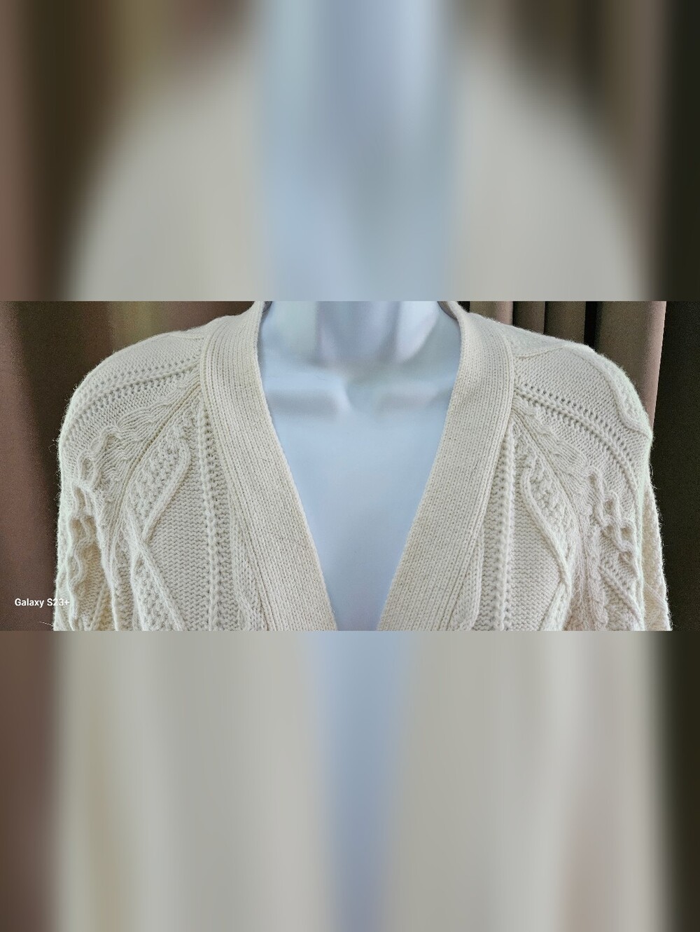 Madewell Cable-Knit Cropped Cardigan Sweater Cream - Picture 4 of 11